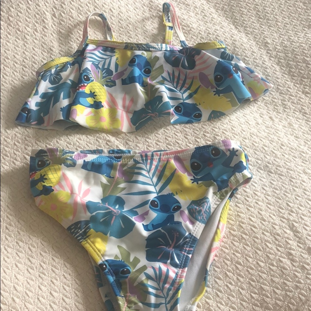 3 piece girls Stitch bikini and leggings